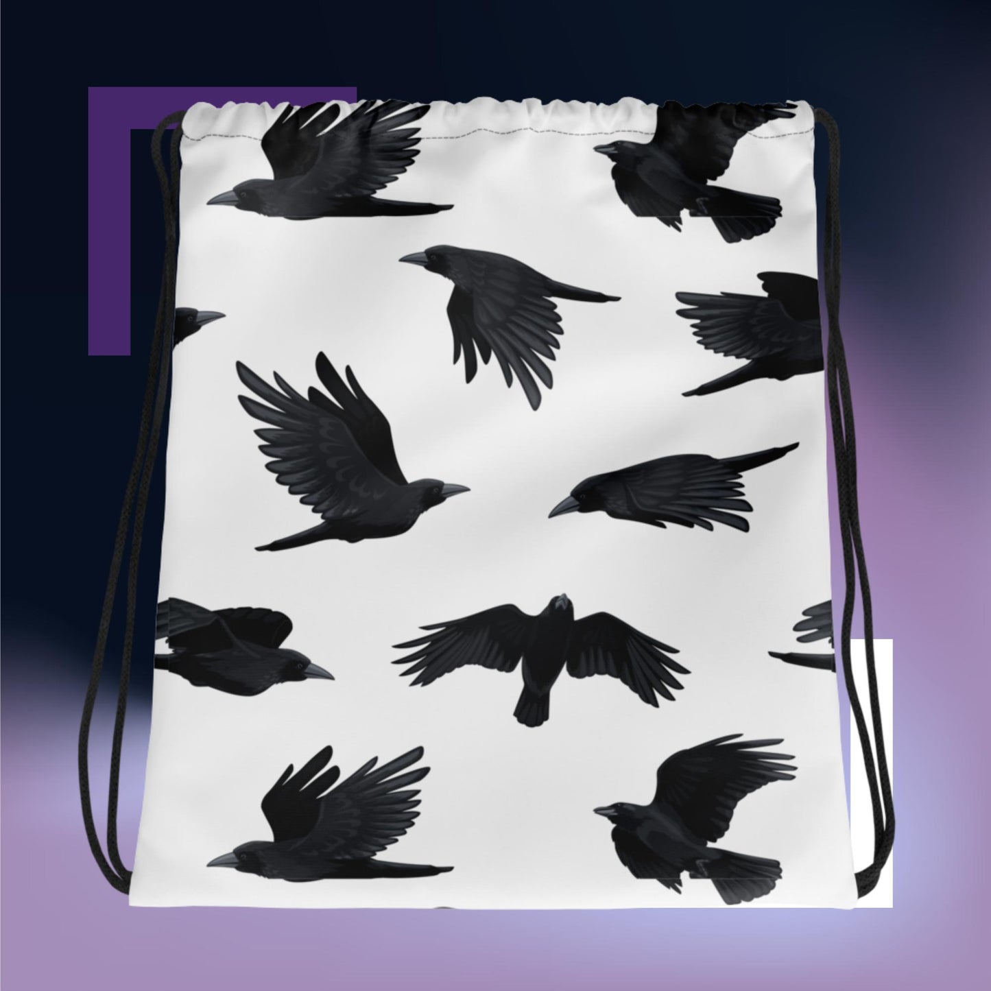 CROW DRAWSTRING BAG